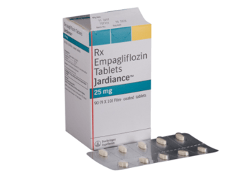 Image of Jardiance tablets used to manage type 2 diabetes and improve blood sugar control, sold by LifeRx Pharmacy