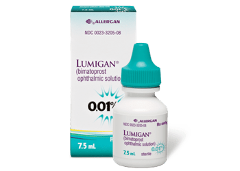 Image of Lumigan eye drops (Bimatoprost) used to lower eye pressure in glaucoma patients, available near me at LifeRx Pharmacy
