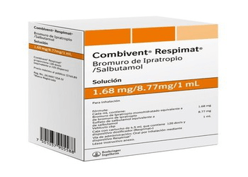 Image of Combivent inhaler with ipratropium and albuterol for COPD breathing relief, available at LifeRx Pharmacy